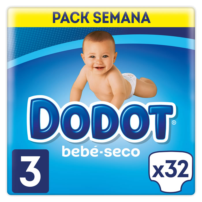 Dodot Bebé-Seco Pañales Talla 3 (6-10kilos) 2x32 pañales + Dodot Activity  Toallitas 108 uds